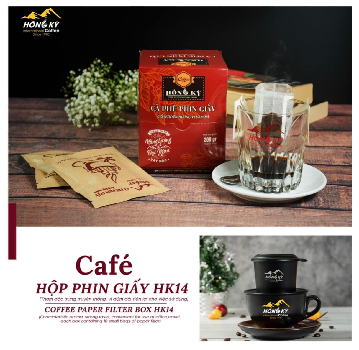Cafe hộp phin giấy HK14